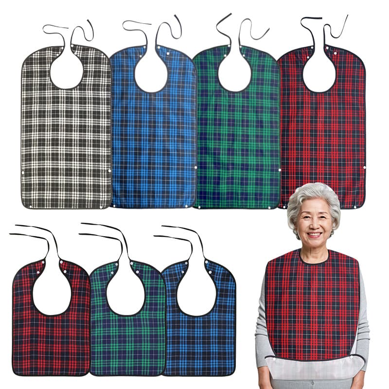 Adult Bib for Elderly, Stain-Resistant Dining Bib, Waterproof Bib, Adult Meal Bib, Nursing Home Care Supplier