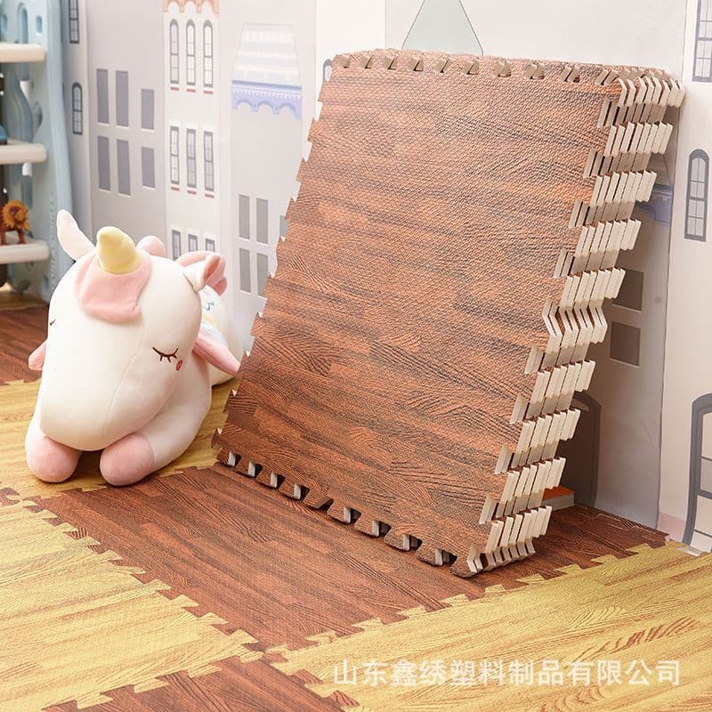 Wood Grain Floor Mat, Household Foam Mat, Thickened Foam Pad, Floor Mat, Interlocking Wood-Like Puzzle Mat, Sponge Mat