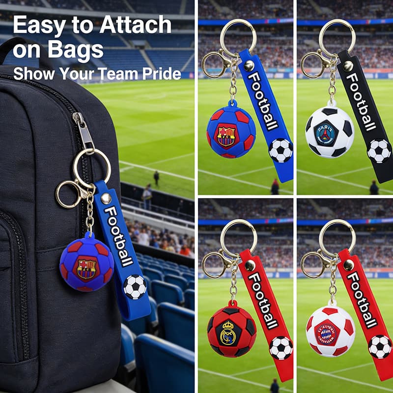 Cross-border World Cup jersey key chain pendant, plastic soft rubber material football key chain, small gifts for fans