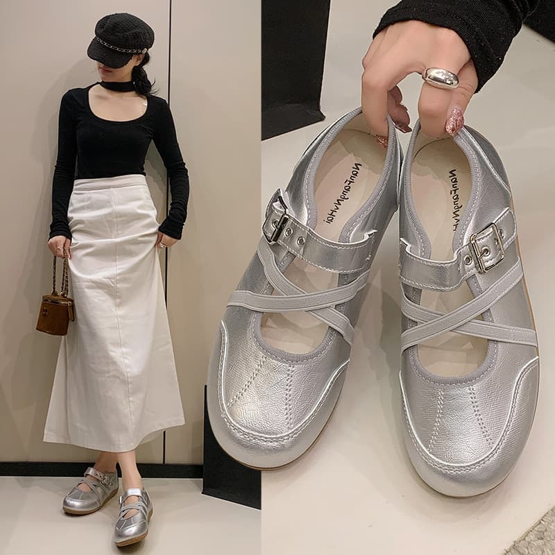 Vintage Ballet Flat Mary Jane Shoes with Buckle, 2026 New Style, Slip-On Versatile Flats