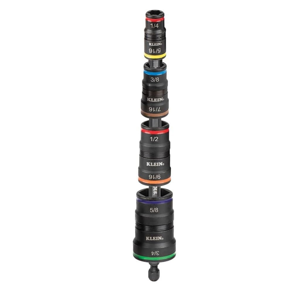 32934 Impact Driver, 9-in-1 SAE Impact Socket Set, 4 Flip Sockets