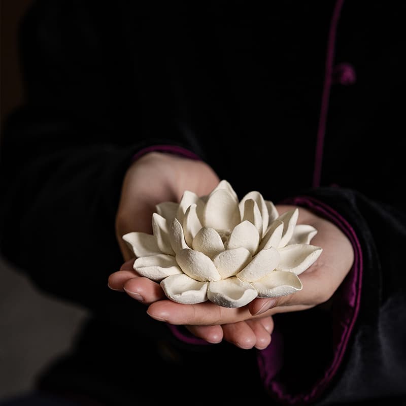 Jingdezhen intangible cultural heritage hand-kneaded ceramic petals incense stick incense lotus rough pottery including aromatherapy indoor home decoration gifts