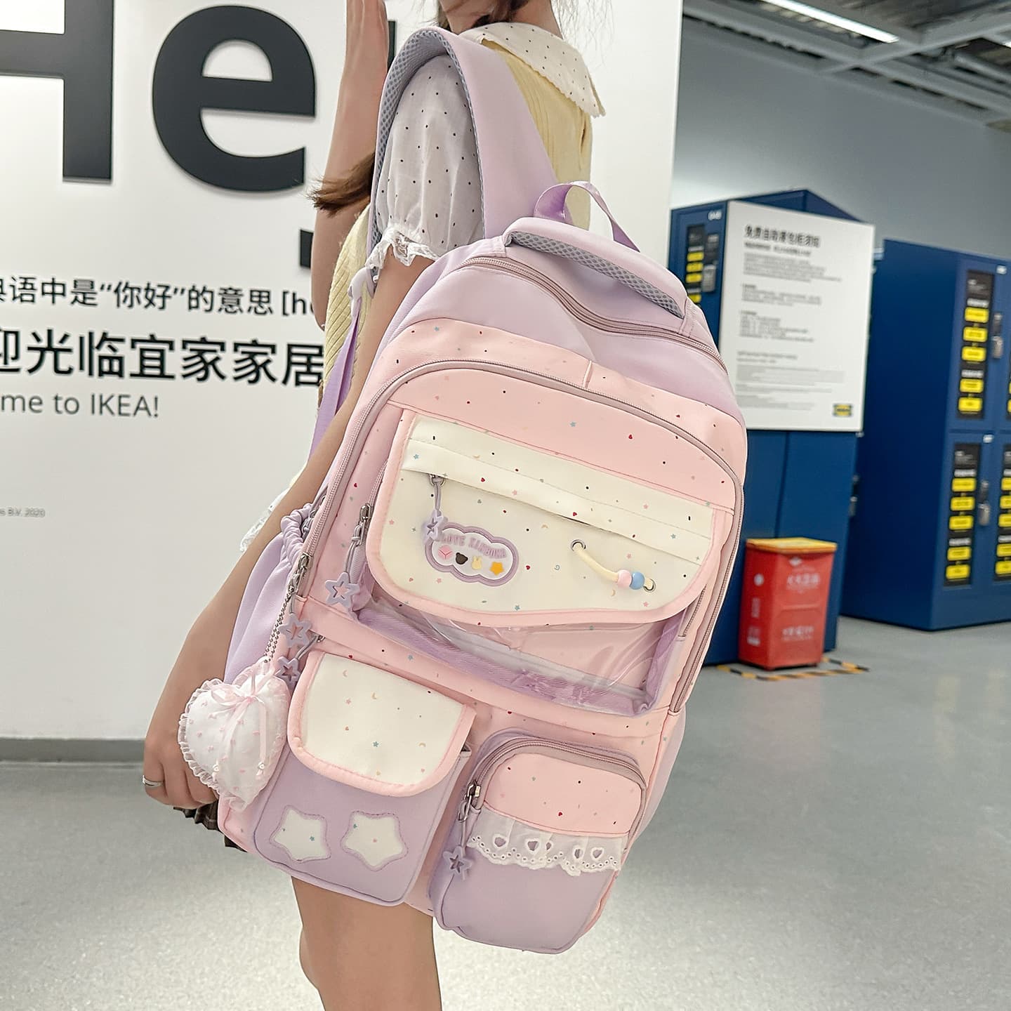 2026 New Student Schoolbag Girls Large Capacity Lightweight High-Looking Schoolbag Junior High School Student Burden-Reducing Backpack