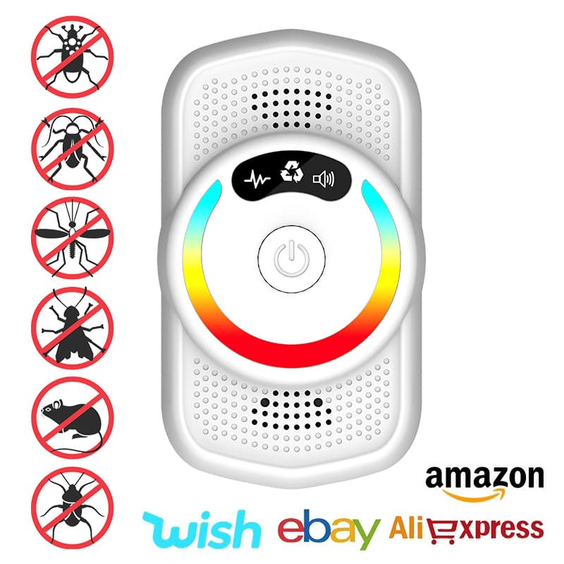 2026 New Cross-Border Upgrade Dual Speaker Three-Level Variable Frequency Ultrasonic Mosquito Repeller Three-Color Night Light Insect and Rodent Repellent