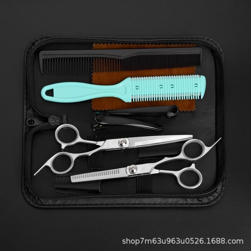 Factory Supply Split Body Stainless Steel Hair Cutting Scissors Barber Tool 6 Inch Straight and Thinning Scissors Combo Set