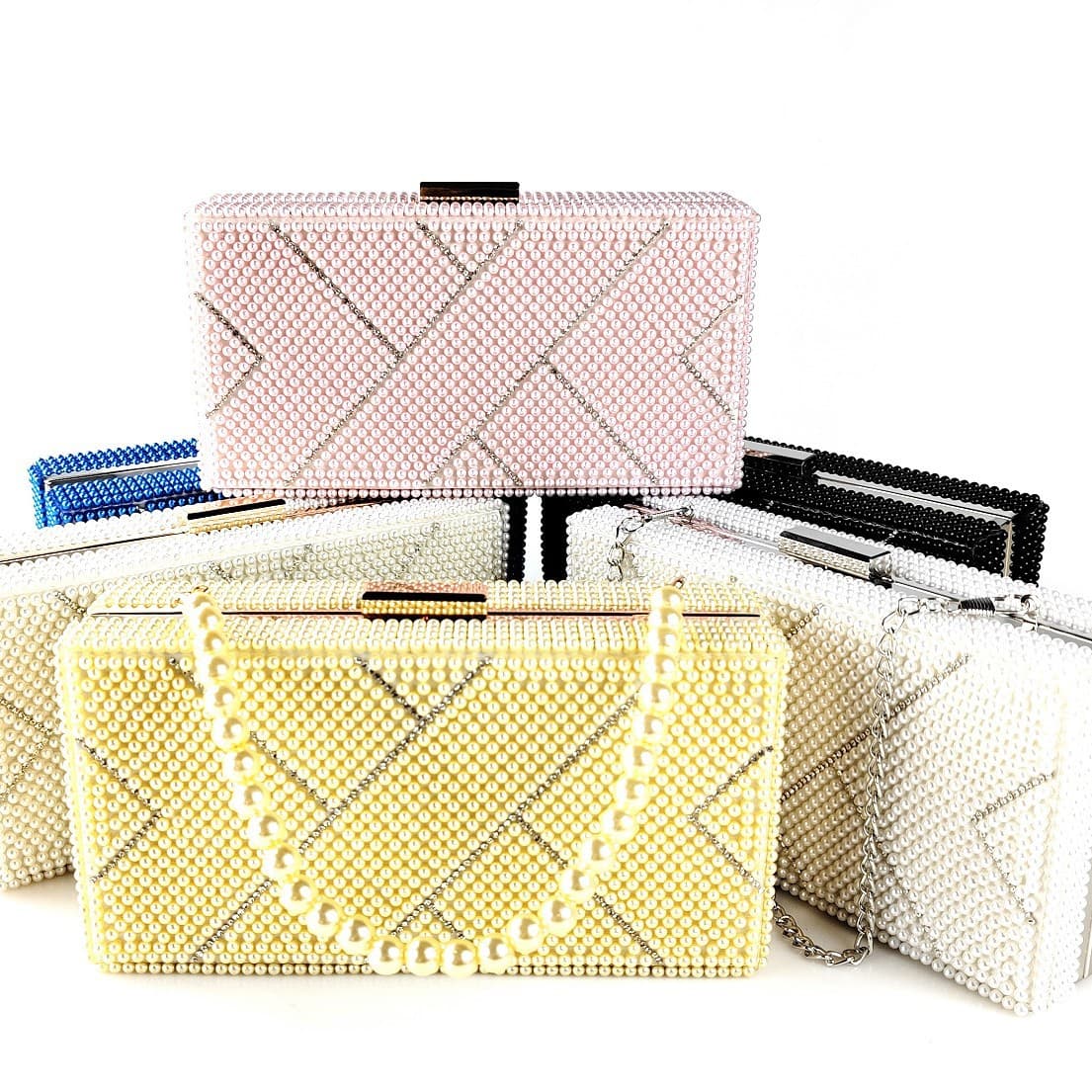 Cross-border trendy fashion evening bag clutch bag shoulder banquet bag pearl bag matching evening dress banquet bag