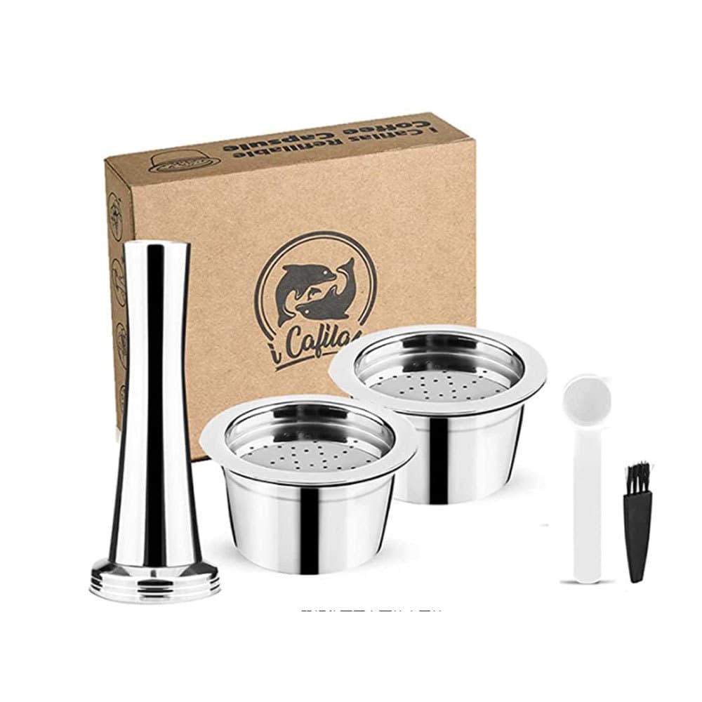 iCafilas Stainless Steel Coffee Capsule K Fee Stretch Model Reusable Coffee Machine Refill Option Modern Simple Design for Cafes