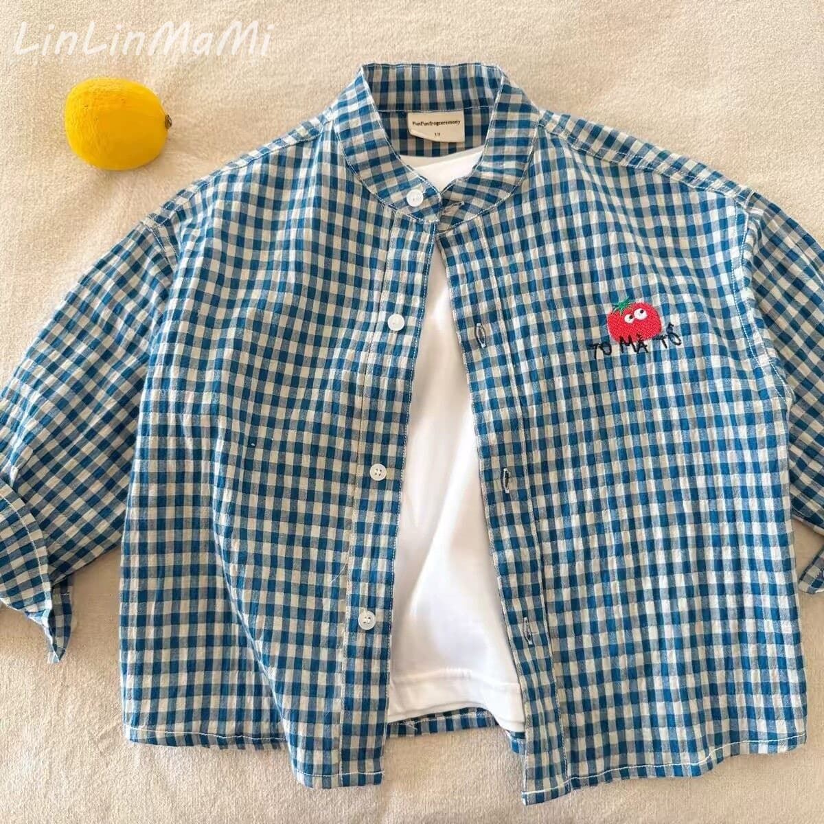 Kids Shirt 2026 Fall New Boys Girls Plaid Cartoon Embroidered Long-Sleeve Shirt Baby Toddler Casual Top