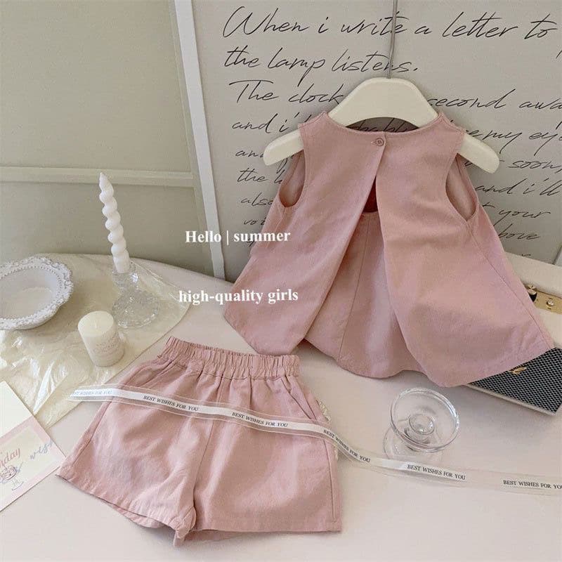 Girls summer suit 2025 new baby girl summer babydoll top sleeveless vest shorts two-piece trendy set