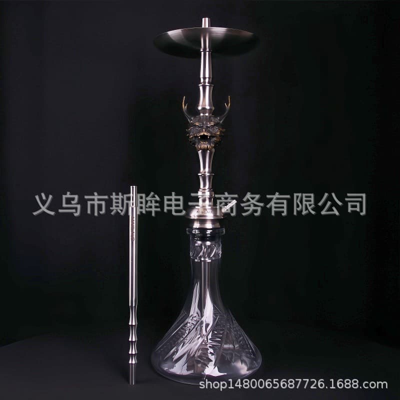 Maklaud Stainless Steel Hookah Dragon Clown Monkey with Wooden Box Hookah KTV Bar