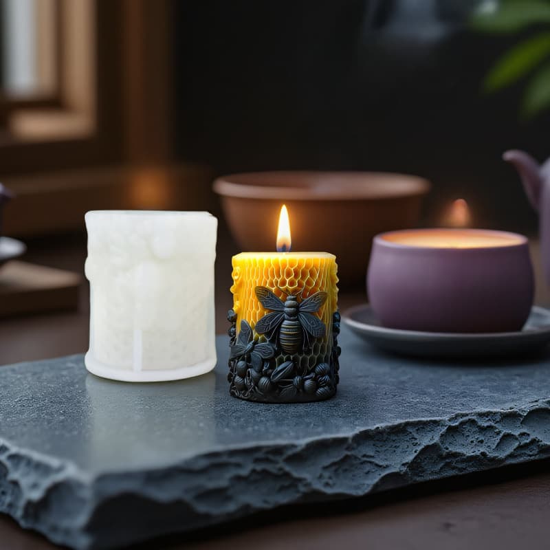 Huachuang diy bee honey scented candle silicone mold creative bee honeycomb three-dimensional flower silicone mold