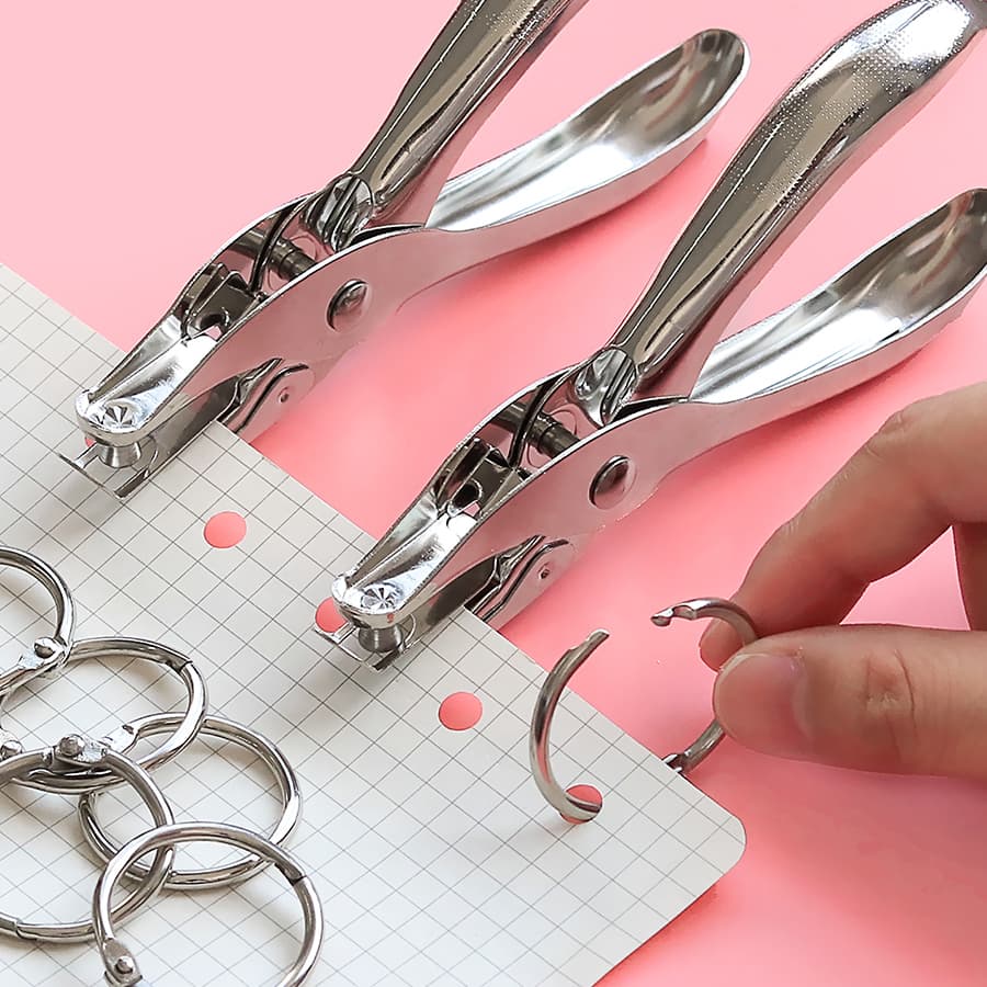 Hole punching machine, round hole paper card, small round hole punching 3mm, stationery loose-leaf book, document binding, labor-saving design