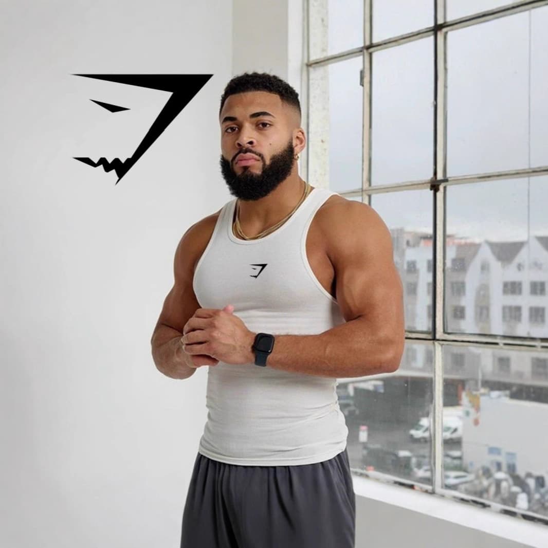 Men's Fitness Vest Muscle Shark High Elasticity Ribbed Training Breathable Sleeveless Racerback Big Size Vest