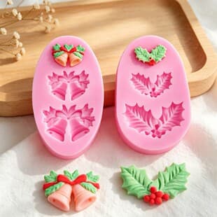 Christmas Bell Leaf Shape Silicone Mold Baking DIY Cake Mold