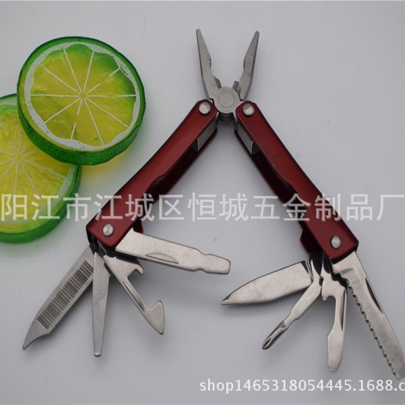 Stainless Steel Portable Folding Pliers with Coated Knife, Outdoor Tool Pliers, Camping Gear