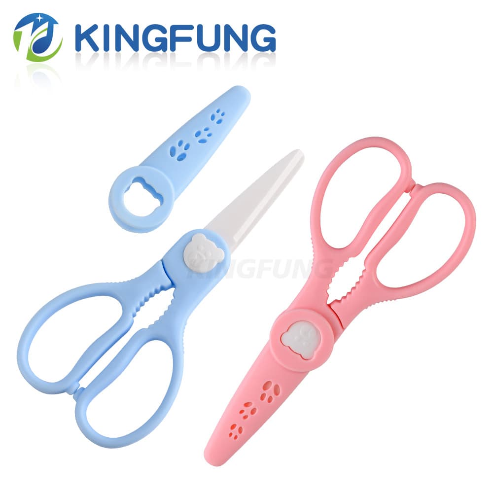 In-stock Ceramic Baby Food Scissors with Storage Case, Portable Kitchen Scissors for Cutting Vegetables and Meat