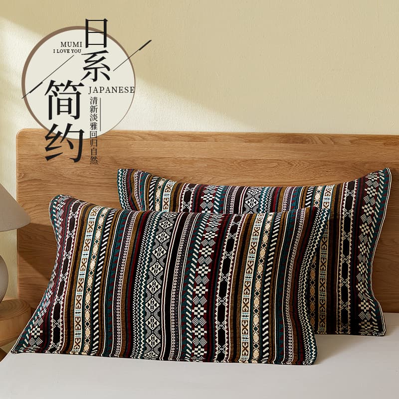 Japanese-style pure cotton Class A gauze pillowcase, high-end thickened all-cotton pillowcase, one pair for adults, home use, pillowcase/cushion.