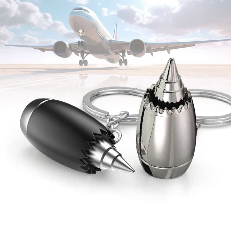Airplane Engine Keychain Aviation Themed Promotional Gift Metal Key Ring Collectible Memorial Souvenir for Friends And Colleagues