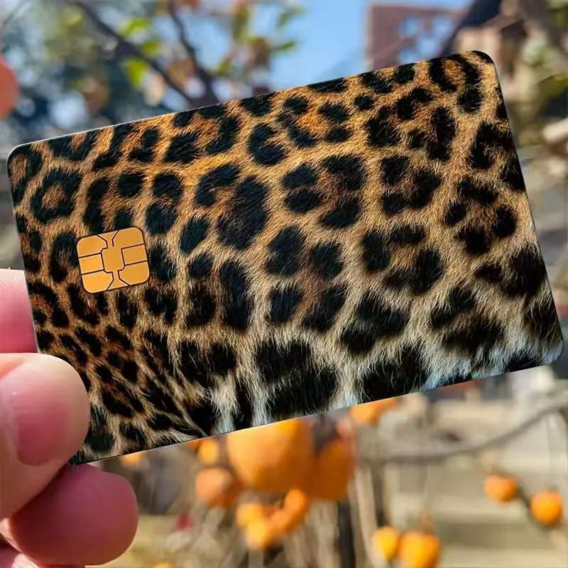 2025 New Cross-Border Leopard Print Credit Card/Bank Card Stickers, Skin Card Stickers, Virtual Membership Card Stickers
