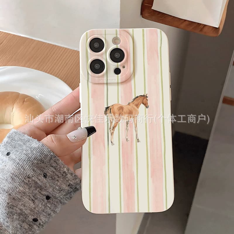 Simple Striped Compatible with iPhone 17 Pro Max Case Apple 16 Nordic Style 15/14/13/12/11 Trendy