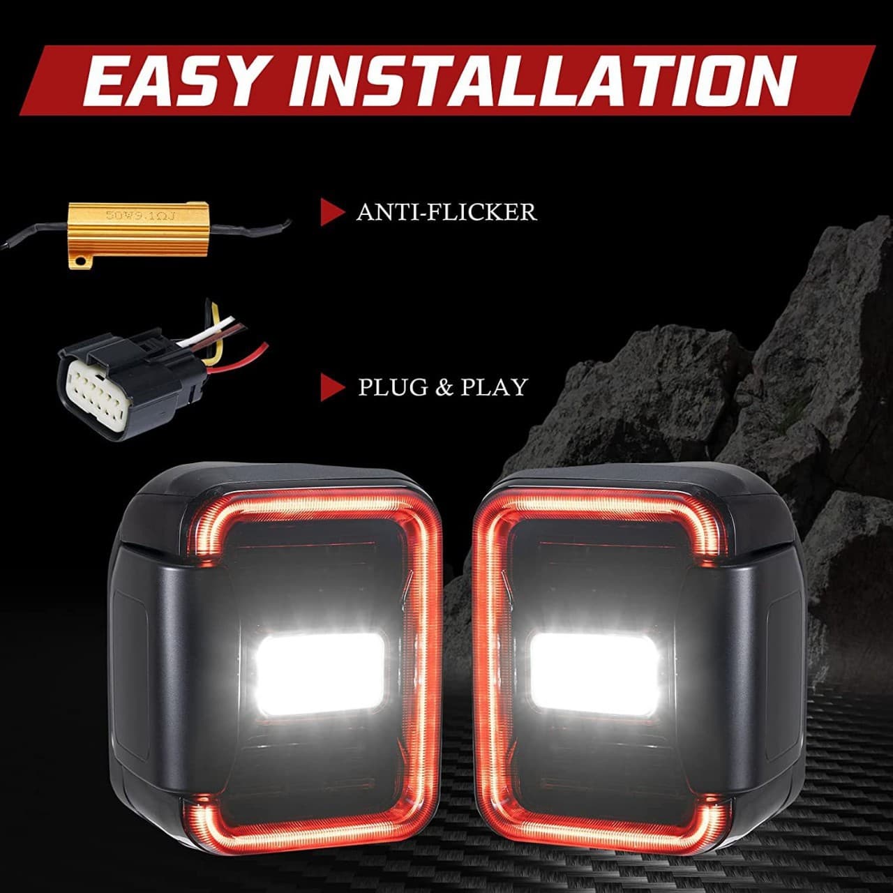 Suitable for Jeep Gladiator JT multi-function LED tail light assembly smoked with resistor turn signal light-foreign trade