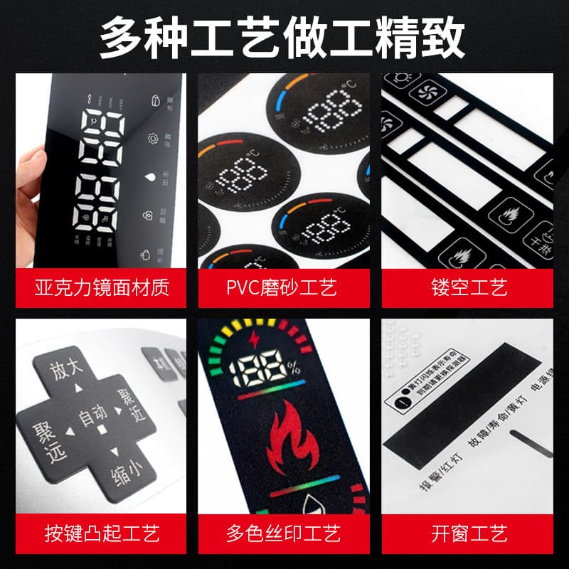 Screen Printing PC Transparent Window Lens, PMMA Acrylic Decorative Panel, PVC Touch PET Screen Printing Customization