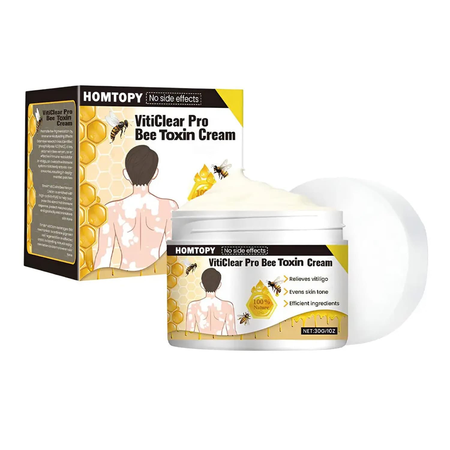 Cross-border HOMTOPY Bee Venom Skin Repair Body Care Cream Nourishing Gentle Skin Care Lip Balm Moisturizer