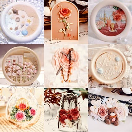 Fire paint seal chocolate seal head rose shell cute ins style DIY stamp envelope invitation cover
