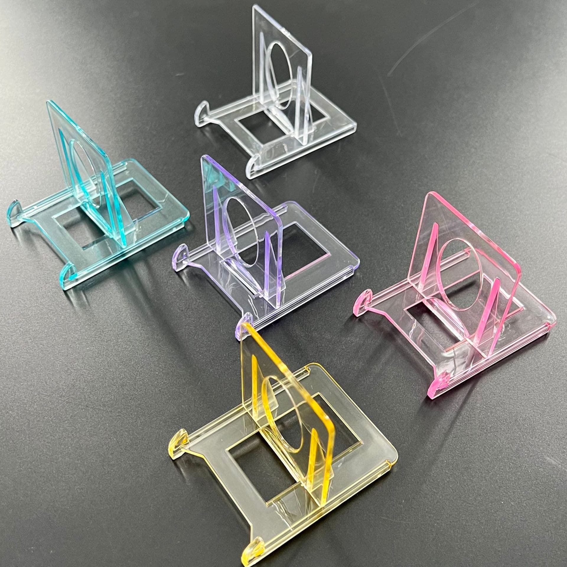 Card holder for displaying sports cards, colorful display stand, portable display stand.
