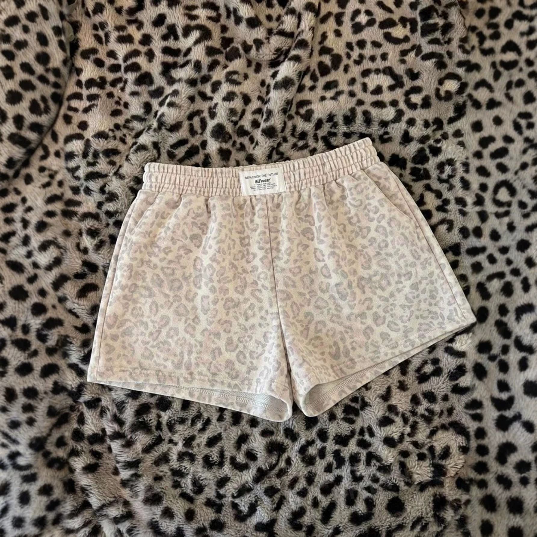 Cross-border Leopard Print Casual Shorts Women's Summer Women Neutral Leopard Print LoungeShorts