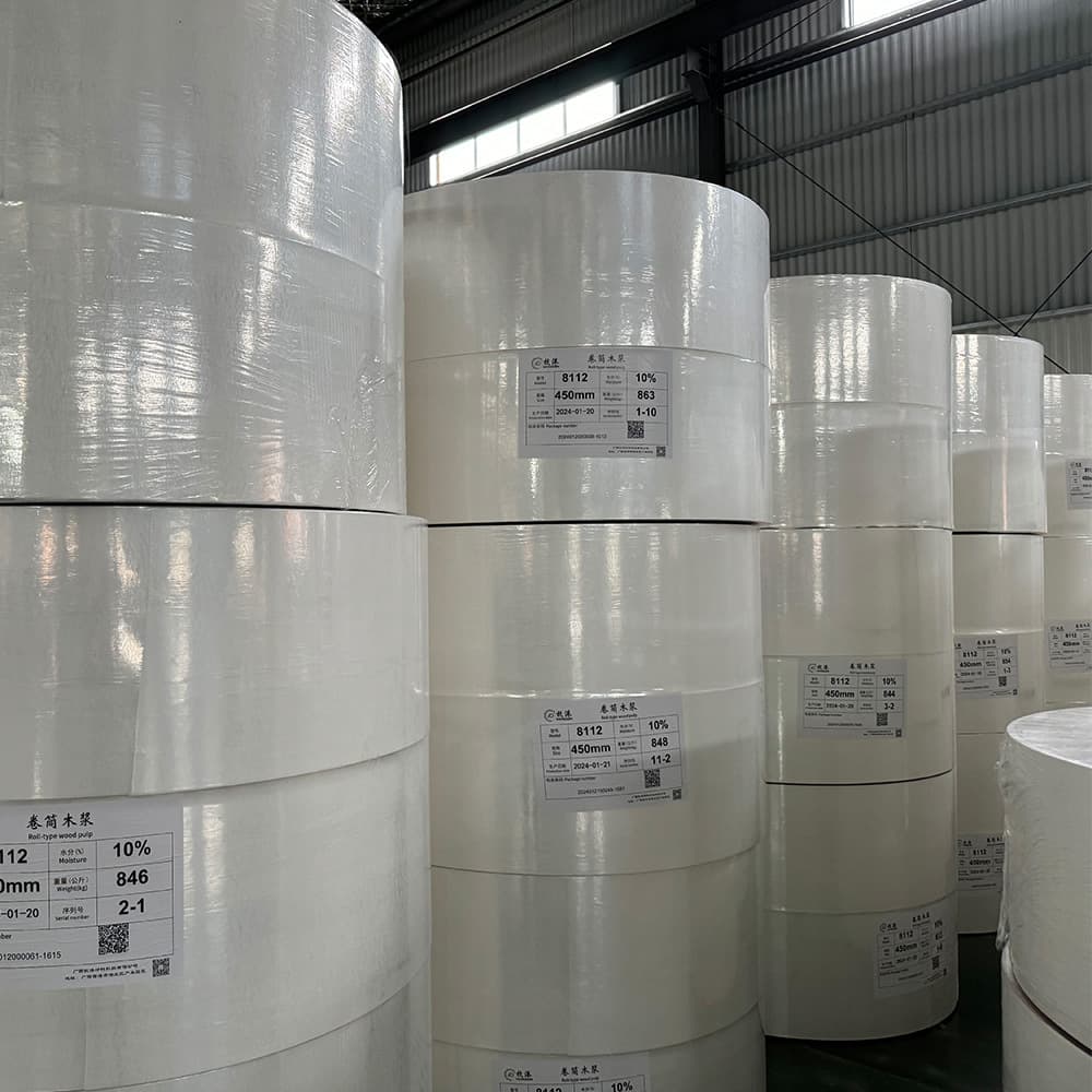 Domestic untreated roll fluff pulp, fluff pulp in stock, Guangxi Hanggang