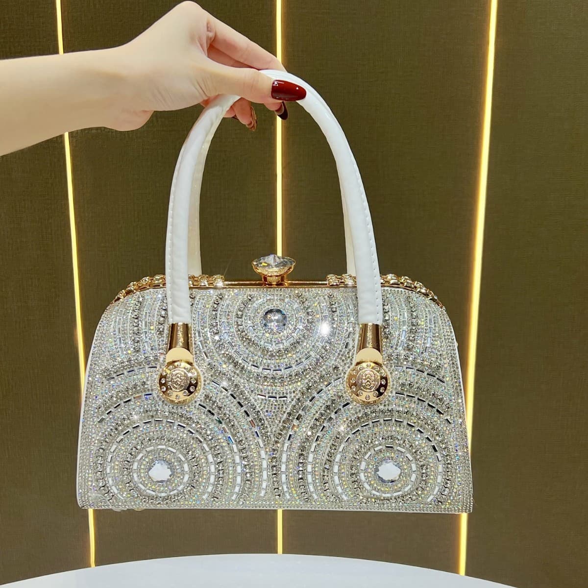 New Fashion Single Shoulder Women's Bag Luxury Rhinestone Evening Bag High-End Crossbody Chain Women's Handbag