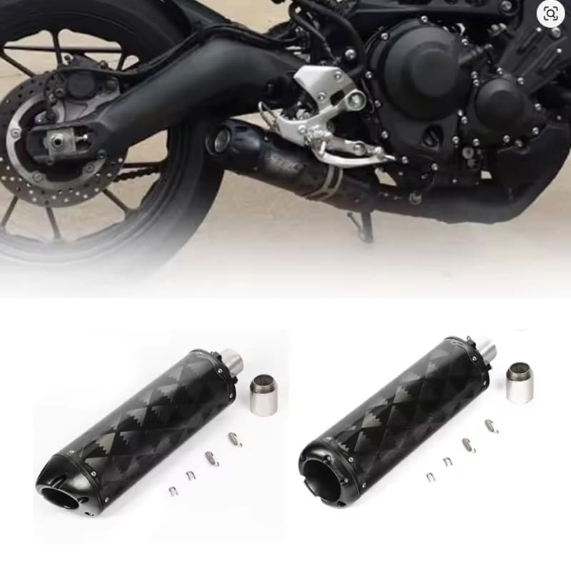 Extended brother motorcycle exhaust pipe three-blade carbon fiber exhaust pipe 51mm inlet diameter