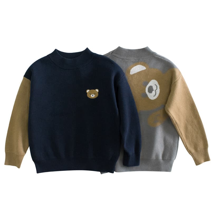 27kids Brand Children's Wear Spring New Style Children's Sweater Boy's Knitwear Little Bear Clothes Drop Shipping