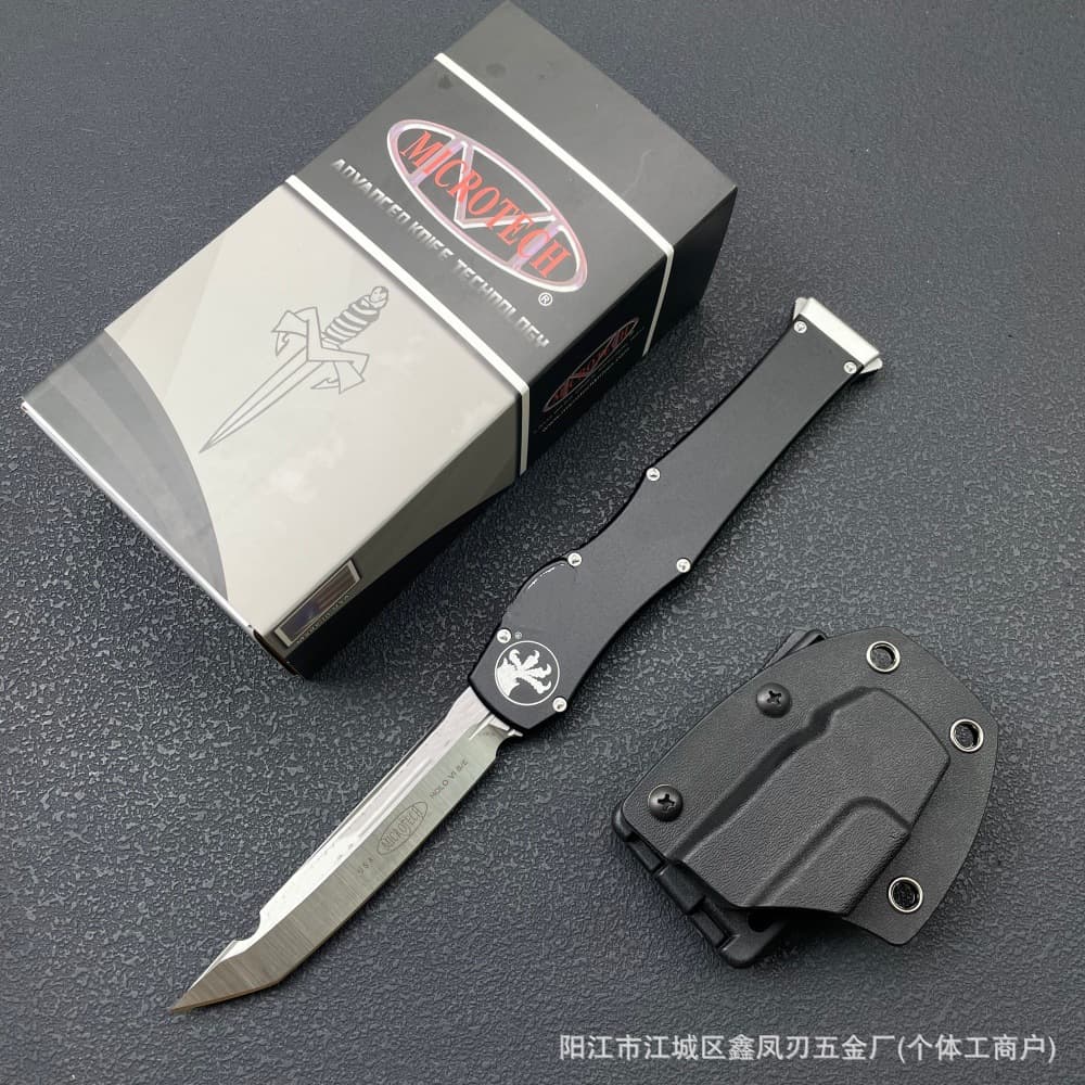 Factory Direct Hot Selling Cross-Border Outdoor Multi-Function Knife Micro Tech Snake God Butterfly Halo 6 Aluminum Alloy Straight Knife