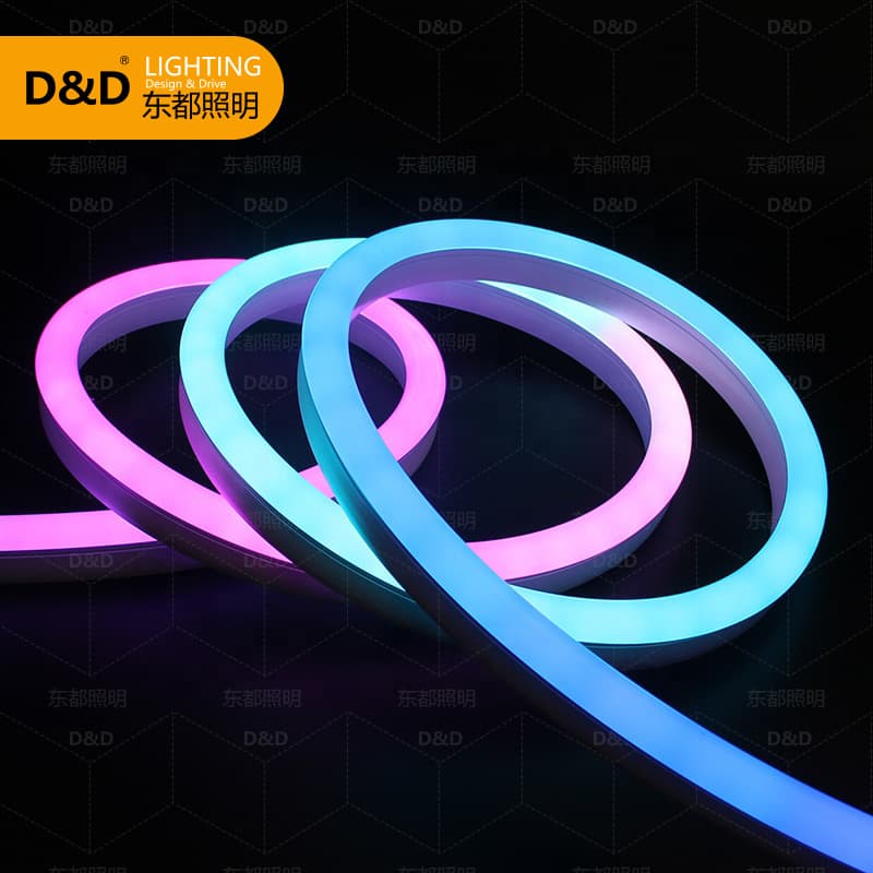 LED Low Voltage 24V Outdoor Waterproof Colorful Running Silicone Light Strip KTV Atmosphere RGB Silicone Light Strip RGB Outdoor