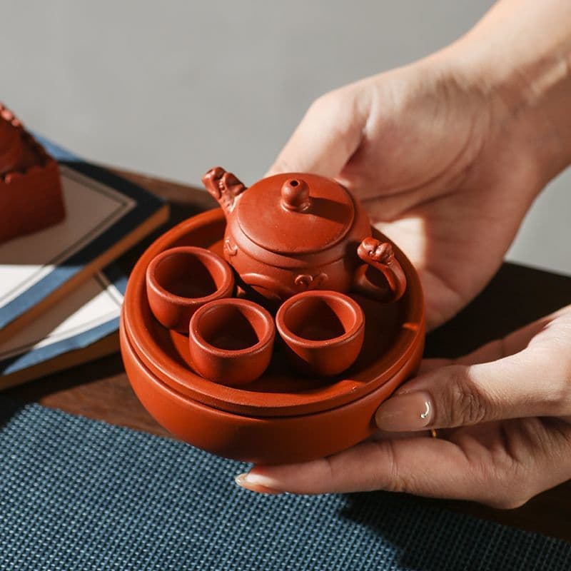 Mini Purple Clay Tea Set for Children, Exquisite Decorative Teacup, Chinese Style Kids Tea Set Complete Set Factory