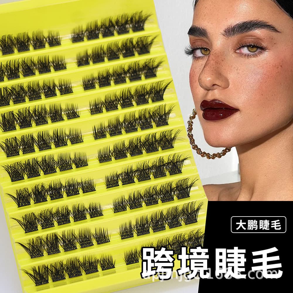 New European and American Cross-Border Eyelash Wholesale Custom Segmented Thick Curly Tilted Single Cluster Lash Extensions