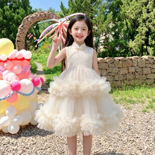 Little Girl Princess Dress Daily Wear New Chinese Style Birthday Dress Girls Summer Dress