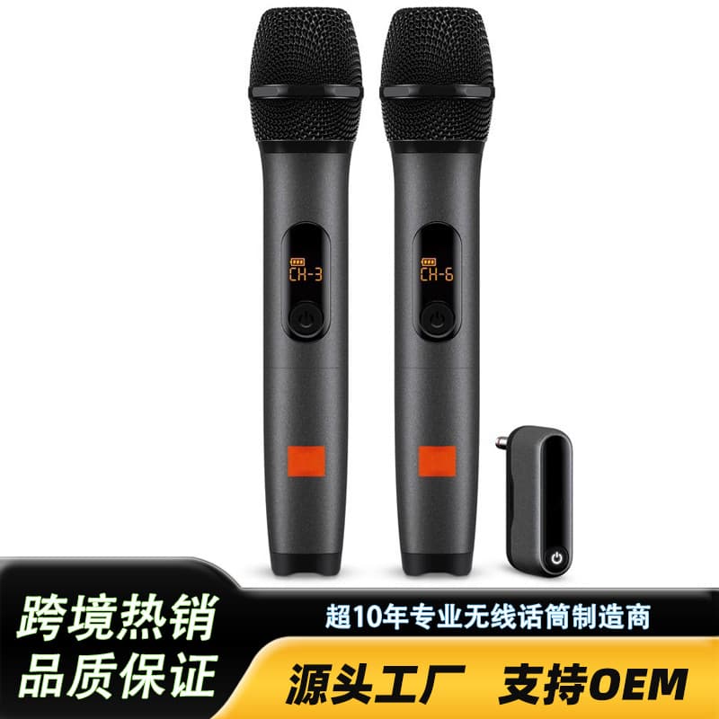 WIRELESSMICAM Microphone Cross-Border One-to-Two Wireless Microphone KTV Home Use Export Microphone
