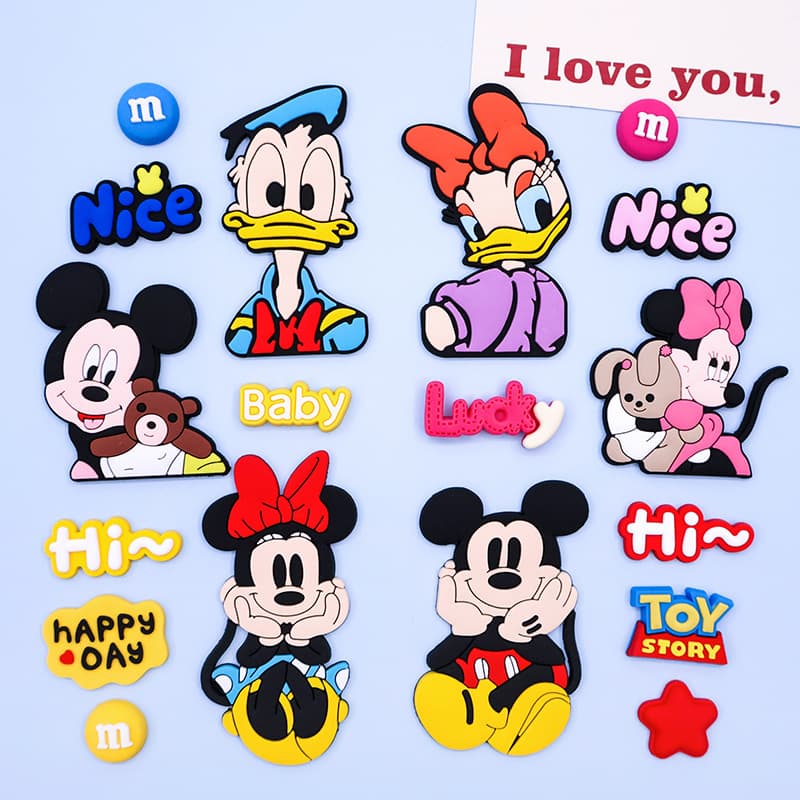 Couple Mickey Mouse DIY Cartoon Decorative Accessories PVC Croc Charms Phone Case Decor Shoe Water Bottle Patch