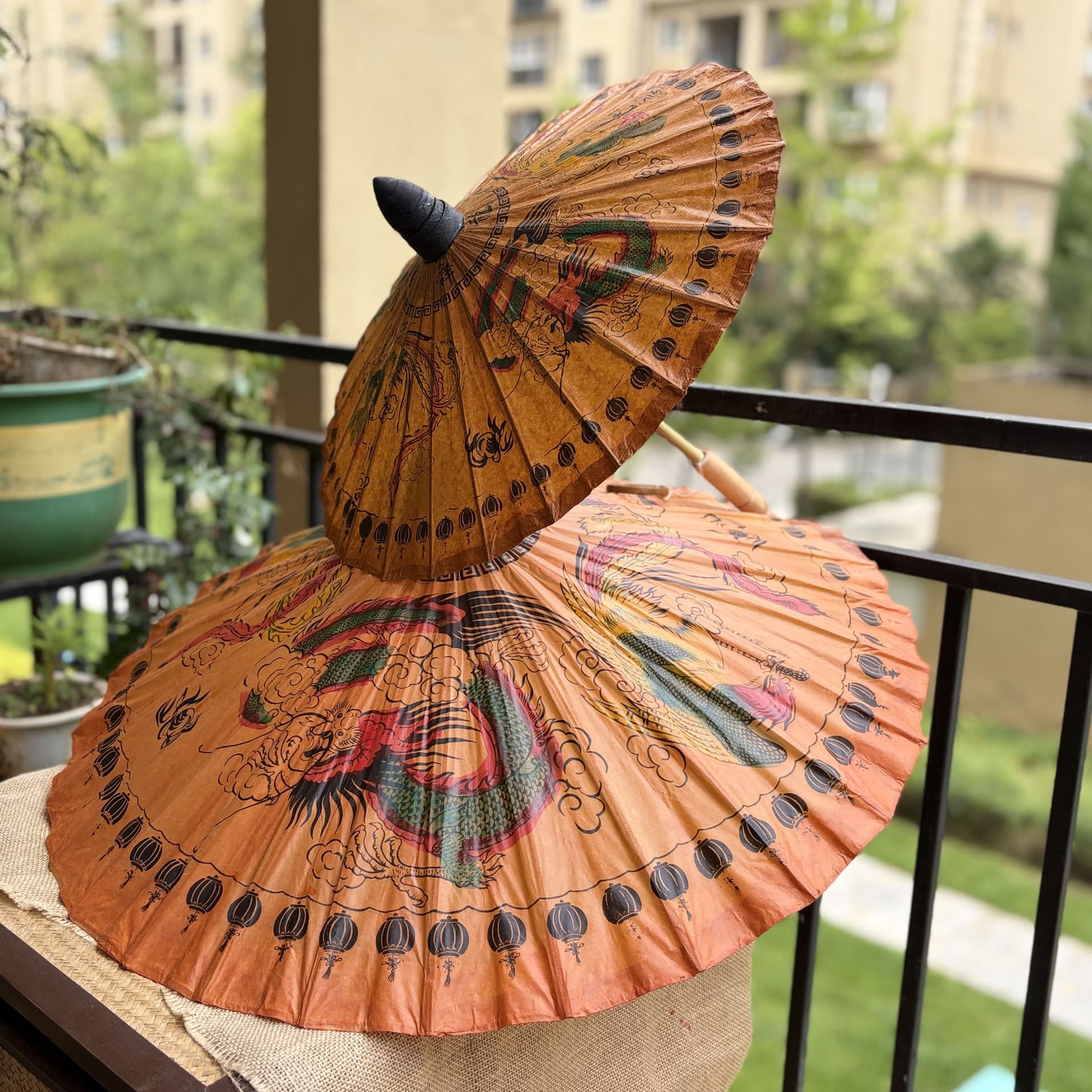 Home Decorative Umbrella Handheld Parasol Sunshade Foldable Bamboo Umbrella For Outdoor Indoor Use