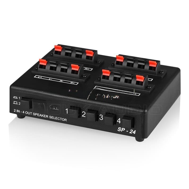 2-in 4-out Speaker Audio Switch Controller Selector Amplifier for Home Use (Banana Plug) Leide Brand