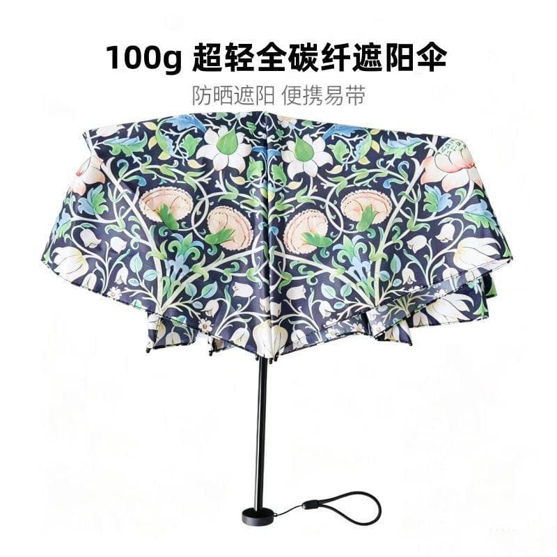 Ultra-light carbon fiber feather umbrella pencil umbrella black coating UV protection parasol ultra-fine ultra-light portable sun umbrella drop shipping