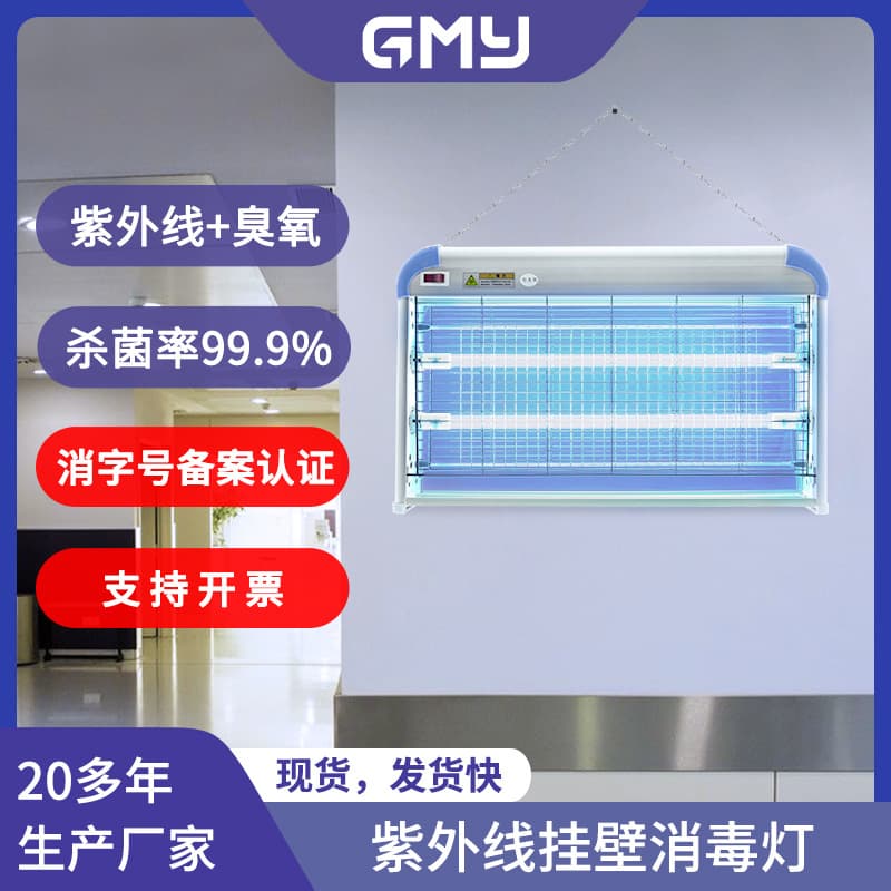 In Stock Ultraviolet Disinfection Lamp Ozone Wall-Mounted Remote Sterilizer Canteen Kindergarten Ultraviolet Sterilization Lamp