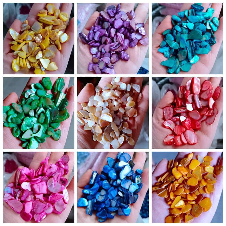 Irregular shell gravel, can be divided into small packages of colorful shell pieces, blue shell fragments distributed by Amazon