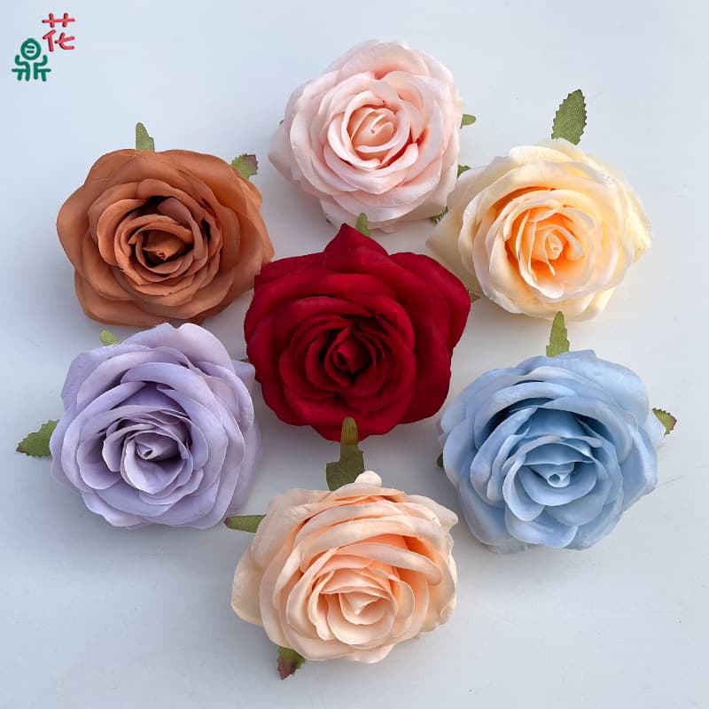 Medium Rose Head Round Rose Flower Wedding Corsage Hair Accessory Decoration Artificial Flower DIY Gift Box Accessories Simulation Flower
