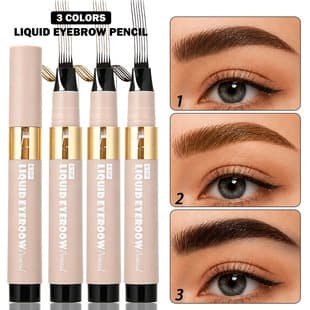 Cross-border RQVQ Six-prong Setting Eyebrow Pencil, Hair-like Wild Eyebrows, Defined Strands, Waterproof, Sweat-resistant, Long-lasting Multi-prong Eyebrow Pencil