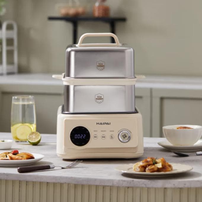 Haipai HP-Z16D Electric Steamer Multi-functional Home Three-Tier Stainless Steel Steamer Breakfast Maker Steamer In-store Souvenir