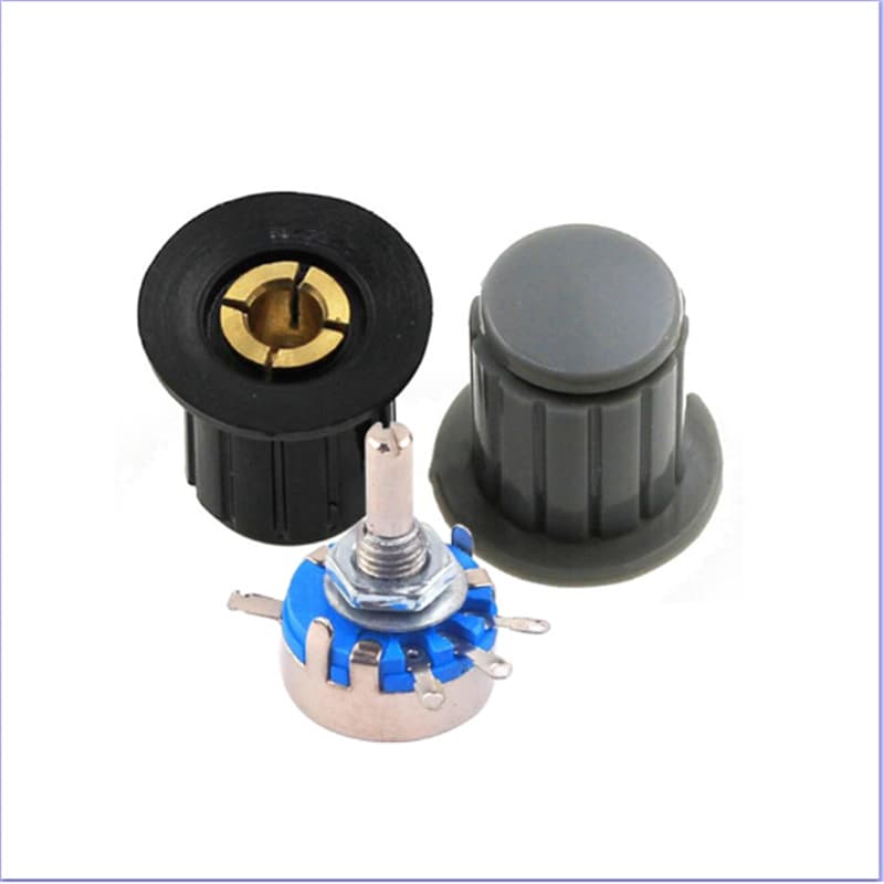 WH5-1A Potentiometer 1W Single-Turn Carbon Film Adjustable Resistor with Knob and Switch